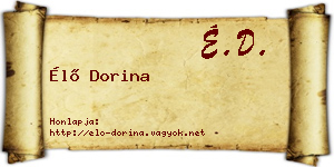 Élő Dorina névjegykártya